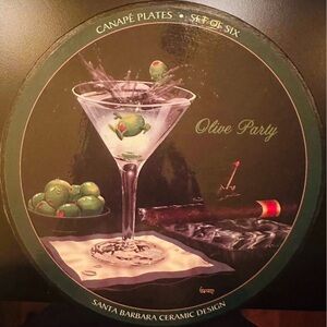 Santa Barbara Ceramic Design Olive Party Canapé Plates